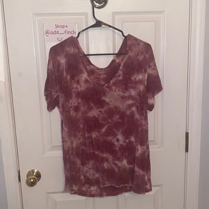 American eagle soft and sexy L pink and white tye dye tee shirt